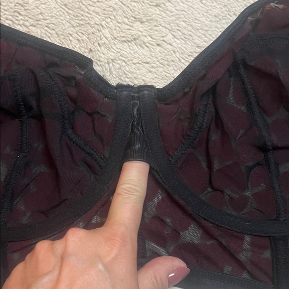 Sexy Mesh Black and Red Heart Pattern Bra Torrid Sz 1 EUC - Picture 9 of 9